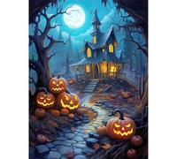 Puzzle 1000 Piezas, Rompecabezas para Adultos, Puzzle 1000 Piezas DIY, Juego de Habilidad para Toda la Familia, Puzle para Decoración del Hogar (Cabaña de Calabaza de Halloween)