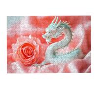 Puzzle 1000 Piezas Rosa, Puzzle Madera Dragón, Clásico Rompecabezas Desafiante para Toda la Familia, Juguetes Rompecabezas Letras en la Parte Posterior, Regalos Originales para Hombre Decor -2441