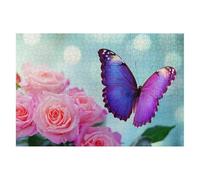Puzzle 1000 Piezas Rosa Puzzles Mariposa Medidas 75x50cm Rompecabezas para Adultos Entretenimiento Creativo, Divertido Clásico Rompecabezas Juguetes Educativos Decor Regalos Originales para Mujer L-54