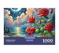 Puzzle 1000 Piezas, Rose,70x50cm/1000pcs, Puzzle De 1000 Piezas para Adultos, Juguete Educativo, Under The Moon Puzzles para Adultos Y Niños