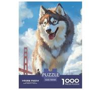 Puzzle 1000 Piezas Siberian Husky, Desafío, Juguete Entretenimento Multicolor Pet Dog Juego Familiar Regalo Clásicos para Adultos Y Niños A Partir De 12 Años 70x50cm/1000pcs