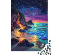 Puzzle 1000 Piezas StarryNocturnaPlaya Rompecabezas 70x50cm/1000pcs Regalos para Adultos Y Niños Cartón 100% Reciclado Juegos Únicos De Desafío