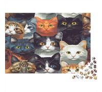 Puzzle 1000 Piezas temática Gatos para Adultos Paper Material Entrenamiento Mental Decoración Puzzle de Papel Gatos Actividad Familiar 52x38cm/1000pcs