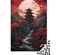Puzzle 1000 Piezas Templo de la Luna Roja Rompecabezas 38x26cm/1000pcs Regalos para Adultos Y Niños DIY Juegos Únicos De Desafío