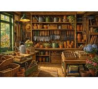 Puzzle 1000 Piezas Tienda Herramientas Jardín Madera