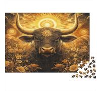 Puzzle 1000 Piezas Toro Místico para Adultos Cartón Rompecabezas Signo Tauro Desarrollo Cerebral Decorativo Hogar 52x38cm/1000pcs