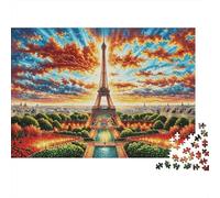 Puzzle 1000 Piezas Torre Eiffel Paisaje Urbano Rompecabezas De Madera HD para Adultos Y Niños - Retos Creativos 1000pcs (75x50cm)