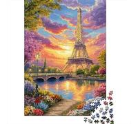 Puzzle 1000 Piezas Torre Eiffel Puesta del Sol Rompecabezas 70x50cm/1000pcs Regalos para Adultos Y Niños DIY Creative Intelectual Desafío