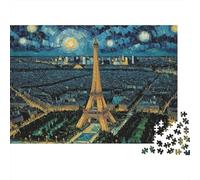 Puzzle 1000 Piezas Torre Eiffel y la Ciudad Rompecabezas De Madera HD para Adultos/Niños 14+ - Juego De Retos Regalo 1000pcs (75x50cm)