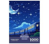 Puzzle 1000 Piezas Train Starry Night Juego Educativo Pasatiempo Creativo Dream Number Regalo Creativo para La Relajación para Adultos Y Niños 70x50cm/1000pcs