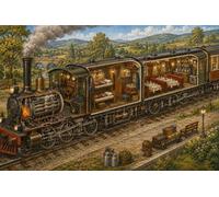 Puzzle 1000 Piezas Tren Pasajeros Vapor Madera