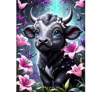 Puzzle 1000 Piezas, Vaca de Flor de Lirio Puzzles para Adultos,Rompecabezas de Adultos, Juguetes de Regalo Entretenimento Puzzle, Juego de Rompecabezas
