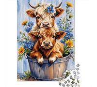 Puzzle 1000 Piezas Vacas Lindas de Highland Rompecabezas 52x38cm/1000pcs Regalos para Adultos Y Niños DIY Creative Intelectual Desafío