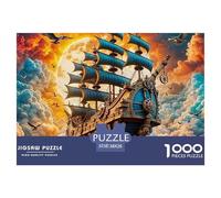 Puzzle 1000 Piezas VeleroJuego Educativo Entretenimento Multicolor The Ship on The Cloud Juego Familiar Regalo Juguete Colorido para Niños De 8 A 12 Años 38x26cm/1000pcs