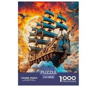 Puzzle 1000 Piezas VeleroJuego Educativo Pasatiempo Creativo The Ship on The Cloud Regalo Creativo para La Relajación Clásicos para Adultos Y Niños A Partir De 12 Años 38x26cm/1000pcs