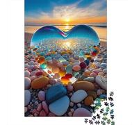 Puzzle 1000 Piezas Vetro a Forma di Cuore Rompecabezas 52x38cm/1000pcs Regalos para Adultos Y Niños DIY Descompresión