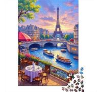 Puzzle 1000 Piezas Vista al río París Rompecabezas 52x38cm/1000pcs Regalos para Adultos Y Niños DIY Juegos Únicos De Desafío