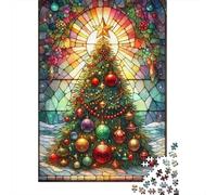 Puzzle 1000 Piezas Vitrales Navidad Rompecabezas 52x38cm/1000pcs Regalos para Adultos Y Niños DIY Creative Intelectual Desafío
