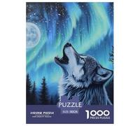 Puzzle 1000 Piezas Wolf Juego Educativo Entretenimento Multicolor Under The Moon Regalo, Diversión para Adultos Y Niños Mayores De 12 Años 38x26cm/1000pcs