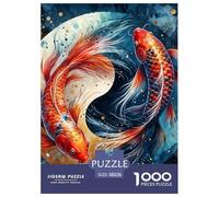 Puzzle 1000 Teiles Koi Fisch Erwachsen Kinder Herausforderndes Rätsel Herausforderung Spielzeug Pädagogisches Spiel Home Dekoration 38x26cm/1000pcs