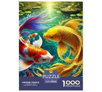 Puzzle 1000 Teiles Koi Fisch Für Erwachsene Klassische Puzzles Herausforderung Spielzeug Pädagogisches Spiel Home Dekoration 38x26cm/1000pcs