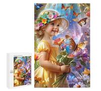 Puzzle 1000 unids para adolescente chica con flores y mariposas rompecabezas para adolescentes juegos divertidos Asamblea de patrones ayuda a ejercitar el cerebro 1000 unids