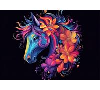Puzzle 120 Pieces Cavallo colorato Impossible Rompecabezas Juegos Casuales Puzzle de Madera para Adultos y niños a Partir de 14, Cultivar la Paciencia y la concentración, Decoración del Hogar X-1