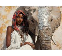 Puzzle 120 Pieces Donna ed Elefante Impossible Rompecabezas Juegos Casuales Puzzle de Madera para Adultos y niños a Partir de 14, Cultivar la Paciencia y la concentración, Decoración del Hogar G-4
