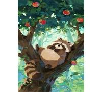 Puzzle 120 Piezas Adultos Animales Mapache Fruta, Retos Divertidos, Relajarse, Desarrolla la Concentraciòn Mentàl, Rompecabezas Adultos 120 Piezas 25 x 20 cm