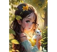 Puzzle 120 Piezas Adultos Chica Gato Elegante, 25x20cm Rompecabezas 120 Piezas para Adultos, Pasatiempo Creativo, Diversión por Partida Doble, Juego de Habilidad para Toda La Familia