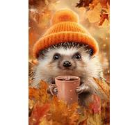 Puzzle 120 Piezas Adultos Erizo Animal Otoño, Desarrolla la Concentraciòn y la Logica Desafío de Entretenimiento para la Mente, Puzzles 120 Piezas 25 x 20 cm