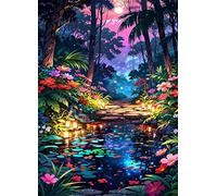 Puzzle 120 Piezas Adultos Flores Lago Tree, Retos Divertidos, Relajarse, Desarrolla la Concentraciòn Mentàl, Rompecabezas Adultos 120 Piezas 25 x 20 cm