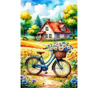 Puzzle 120 Piezas Adultos, Flower Cottage Puzzles Adultos, Desarrolla la Logica y la Concentraciòn Juguetes Educativos, Rompecabezas 120 Piezas 25x20 cm
