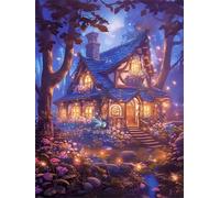 Puzzle 120 Piezas Adultos Juguete Desafío y Juego Educativo Puzzle para Adultos 120 Piezas, Rompecabezas Imposible Colorido, Luciérnagas de la casa del país de Las Hadas 25x20cm