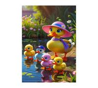 Puzzle 120 Piezas Adultos Lindo Pato Dibujos Animados, Rompecabezas Imposable Entretenimiento Creativo Diversión, Puzzles Adultos 120 Piezas 25 x 20 cm