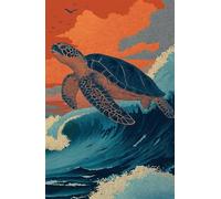 Puzzle 120 Piezas Adultos Olas Tortugas, Desarrolla la Concentraciòn y la Logica Desafío de Entretenimiento para la Mente, Puzzles 120 Piezas 25 x 20 cm