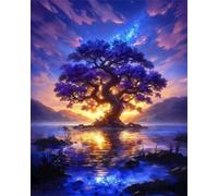 Puzzle 120 Piezas Adultos Paisaje Árbol Amanecer, Retos Divertidos, Relajarse, Desarrolla la Concentraciòn Mentàl, Rompecabezas Adultos 120 Piezas 25 x 20 cm