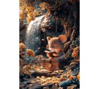 Puzzle 120 Piezas Adultos Ratón Animal Cascada, Desarrolla la Concentraciòn y la Logica Desafío de Entretenimiento para la Mente, Puzzles 120 Piezas 25 x 20 cm