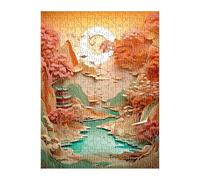 Puzzle 120 Piezas Amarillo Paisaje Naturaleza, Rompecabezas para Adultos 25x20 cm, Juguete desafío y Juego Educativo, Ejercita Paciencia y Concentración, Puzzles 120 Piezas Adultos