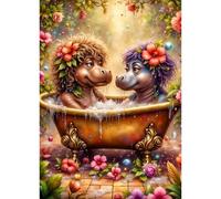 Puzzle 120 Piezas, Baño de hipopótamos Puzzles para Adultos,Rompecabezas de Adultos, Juguetes de Regalo Entretenimento Puzzle, Juego de Rompecabezas