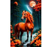 Puzzle 120 Piezas, Caballo marrón Rojizo Puzzles para Adultos,Rompecabezas de Adultos, Juguetes de Regalo Entretenimento Puzzle, Juego de Rompecabezas