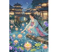 Puzzle 120 Piezas Chica del río Lotus | Puzzles Adultos | para Toda La Familia |25 x 20 cm | Entretenimiento Creativo Rompecabezas Adultos Regalo