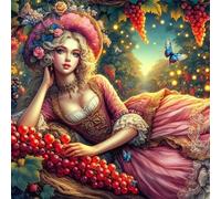 Puzzle 120 Piezas Dama Elegante del huerto, Puzzle 120 Piezas para Adultos y Niños, 45x45cm Rompecabezas Adultos, Familia Juego, Juguete Educativo, Regalo Creativo para la Relajación