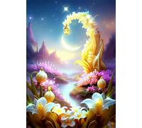 Puzzle 120 Piezas, Flores a la luz de la Luna Puzzles para Adultos,Rompecabezas de Adultos, Juguetes de Regalo Entretenimento Puzzle, Juego de Rompecabezas