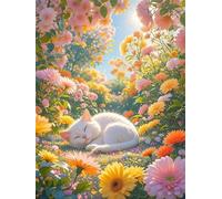 Puzzle 120 Piezas, Gato de Paisaje de jardín Puzzles para Adultos,Rompecabezas de Adultos, Juguetes de Regalo Entretenimento Puzzle, Juego de Rompecabezas