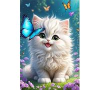 Puzzle 120 Piezas, Lindo Gato Mariposa Puzzles para Adultos,Rompecabezas de Adultos, Juguetes de Regalo Entretenimento Puzzle, Juego de Rompecabezas