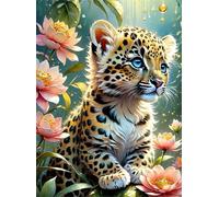 Puzzle 120 Piezas, Pequeñas Flores de Leopardo Puzzles para Adultos,Rompecabezas de Adultos, Juguetes de Regalo Entretenimento Puzzle, Juego de Rompecabezas
