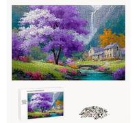 Puzzle 1200 Piezas Adultos Árbol & Villa, Rompecabezas con Letras Traseras y Póster, Pasatiempo Antiestrés, Decoración de Pared, Regalo Decorar Mujer Hombre 75 x 50 cm (14 Años +) P3#145