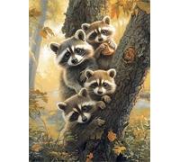 Puzzle 1200 Piezas Adultos,Arte de Rompecabezas DIY,Puzzles Juguetes Educativos Estimulantes Decoración del Hogar (Mapaches de Grove)