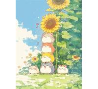 Puzzle 1200 Piezas Adultos Dibujos Animados Girasol, Retos Divertidos, Relajarse, Desarrolla la Concentraciòn Mentàl, Rompecabezas Adultos 1200 Piezas 75 x 50 cm